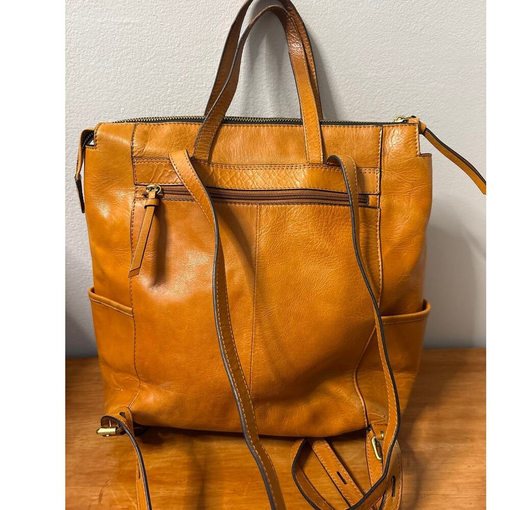 LODIS TAN NATURAL LEATHER Purse Catalina Backpack Medium Size Leather - Picture 2 of 10